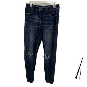 Daytrip Womens 29 Lynx High Rise Skinny Jeans Dark Wash Distressed Stretch Denim